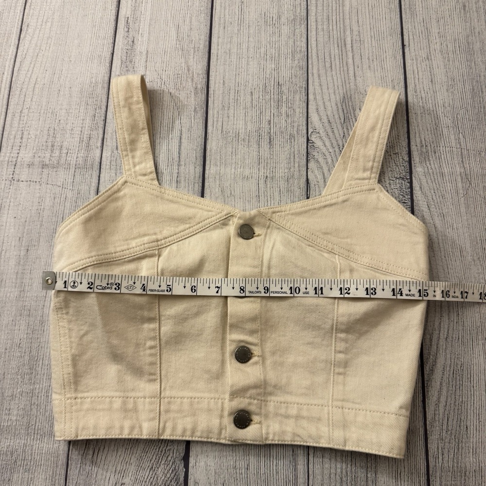 AG Adriano Goldschmied Hebe Bustier Top Cropped Women's Size‎ Medium Ecru Dunes - Picture 4 of 7